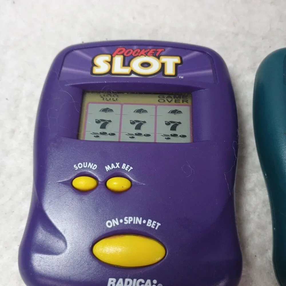 Lot 3 Radica Handheld Games Pocket Slot Blackjack Poker Tested Working LCD